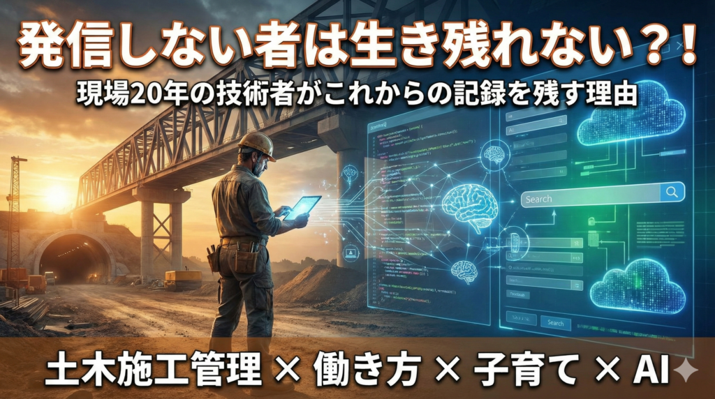 橋梁工事現場で図面を確認する土木施工管理技術者